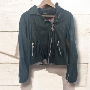 Doma Women's forest deep green Leather Jacket M